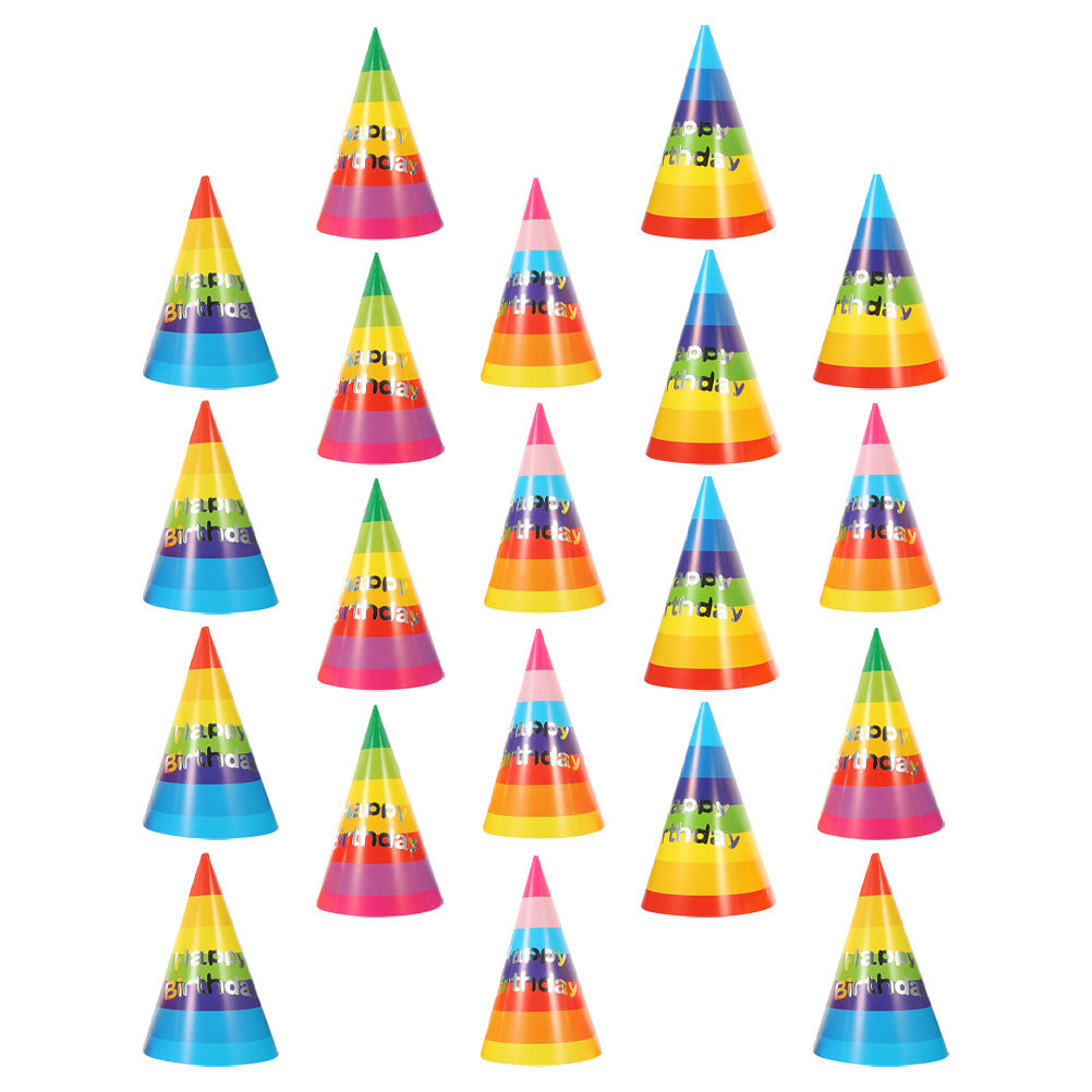 Party Hat Cone - 36 Cappelli a Cono Colorati per
