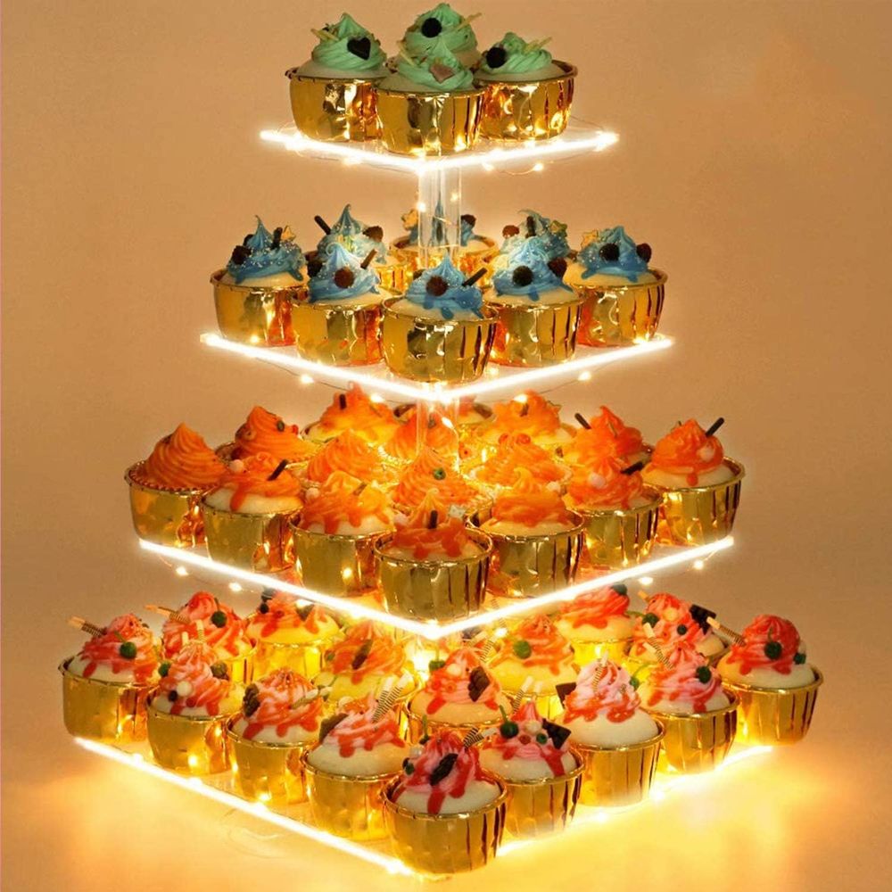 Cupcake Stand Tier - Espositore per Cupcake con Luci LED