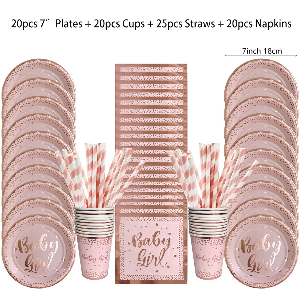 Paper Straw Color - Set di stoviglie usa e getta
