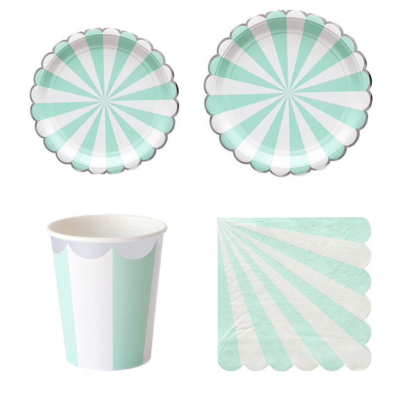 Paper Straw Color - Stoviglie usa e getta a righe