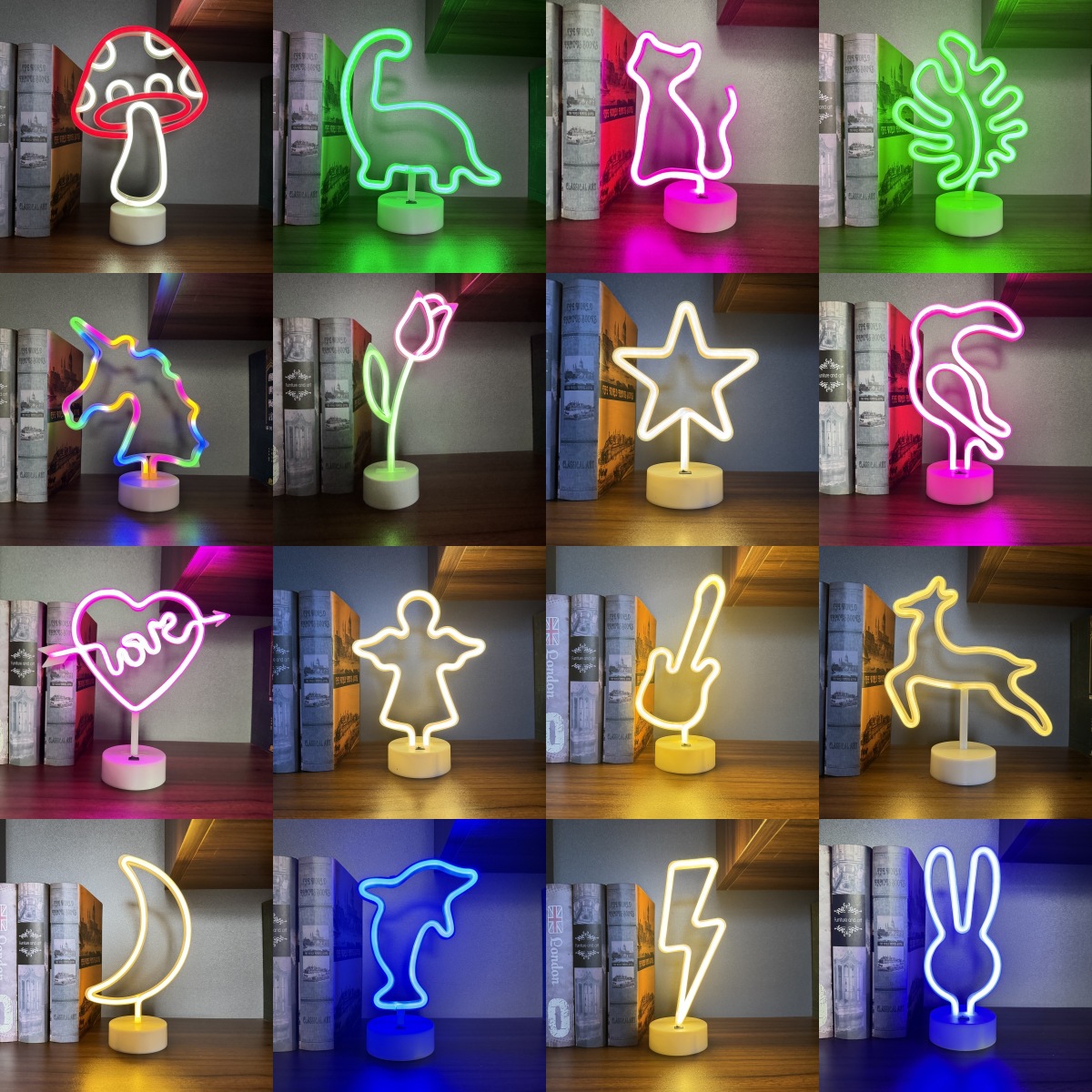 Neon Sign Party - Lampada da Tavolo LED Neon con