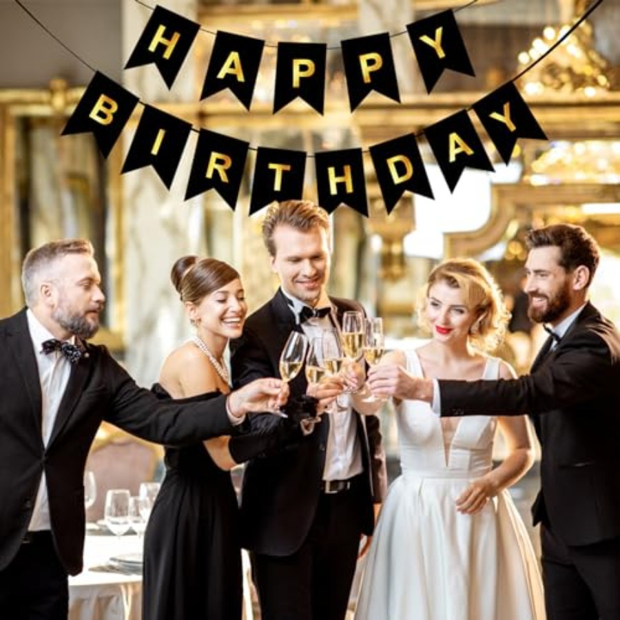 Striscione di Buon Compleanno, - Party Banner Gold recensione e prezzo